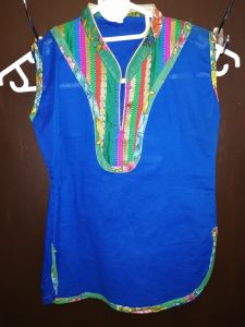 Kids Costumes to Hire - African Blue Top - CHILD